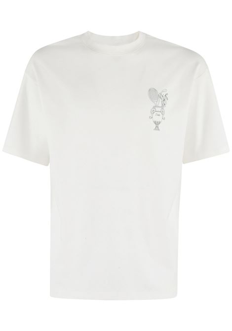 T-shirt con stampa in bianco Drôle de monsieur - uomo